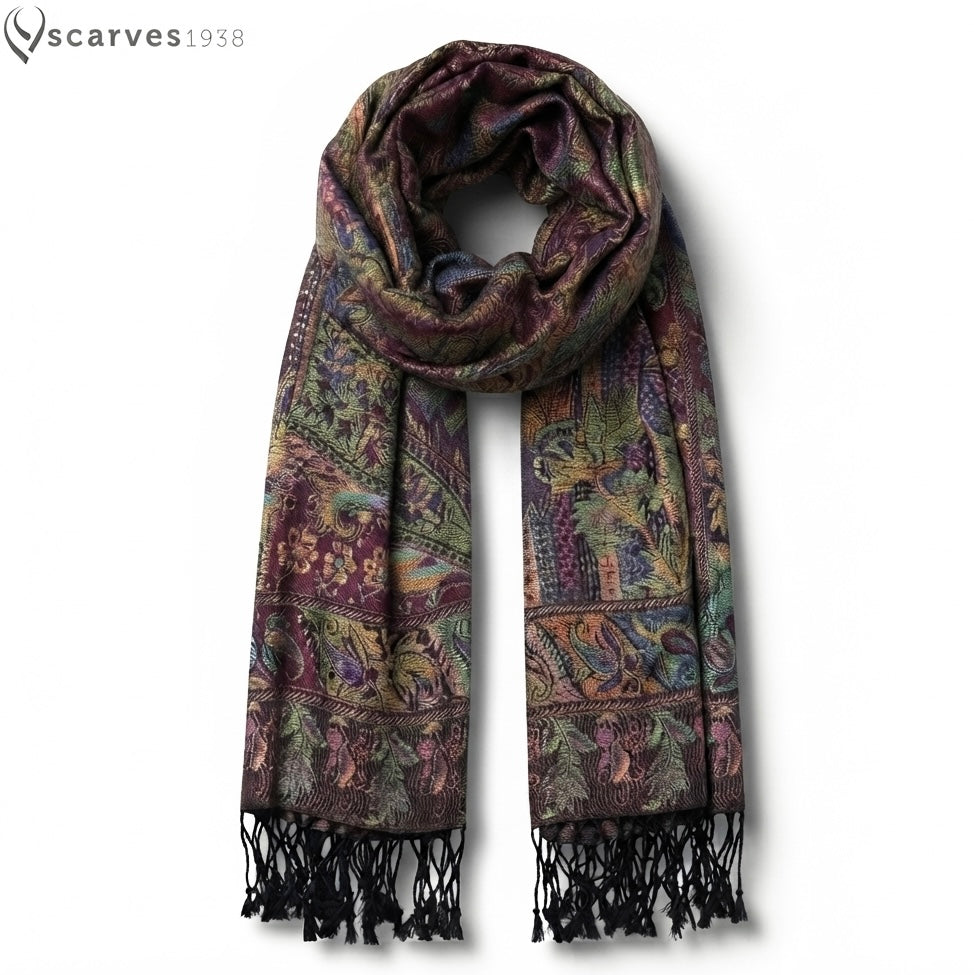 Colorful Pashmina Scarf - Flowers Shawls - Rave scarf