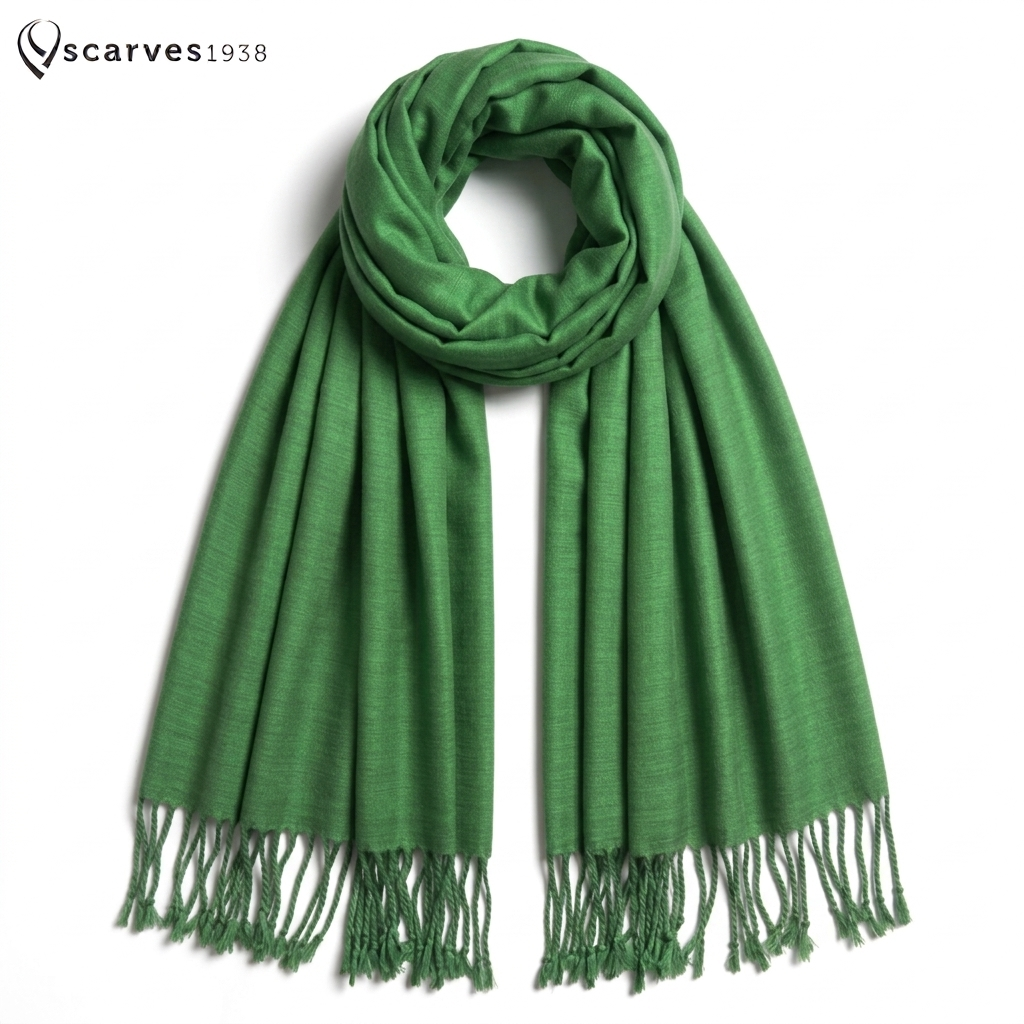 Natural Green Raw Silk Scarf - unisex