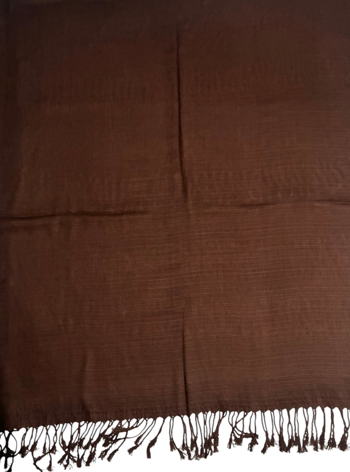 Coffee Brown Raw Silk Scarf | Casual Handmade Shawl