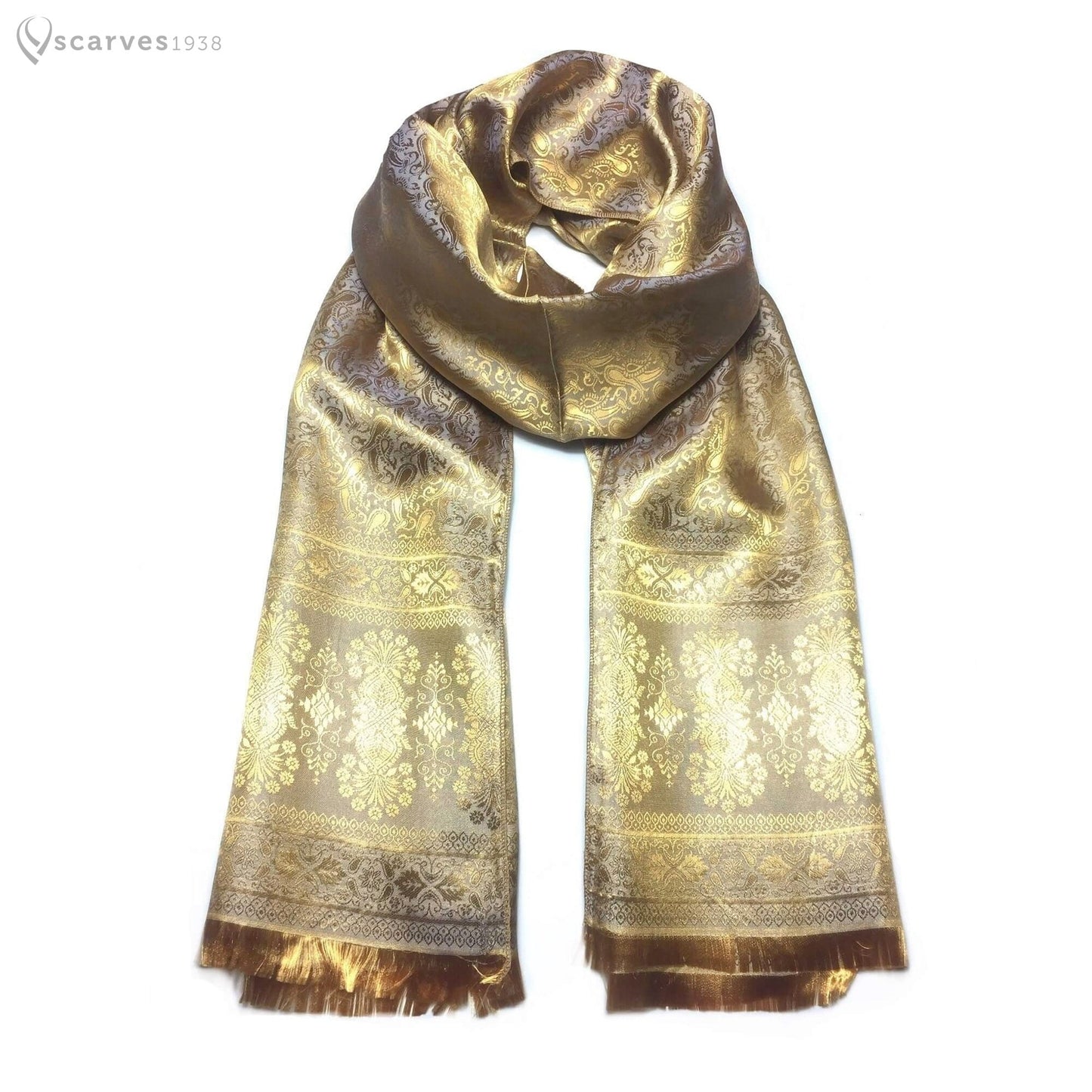 Gold And Silver Silk Scarf For Her