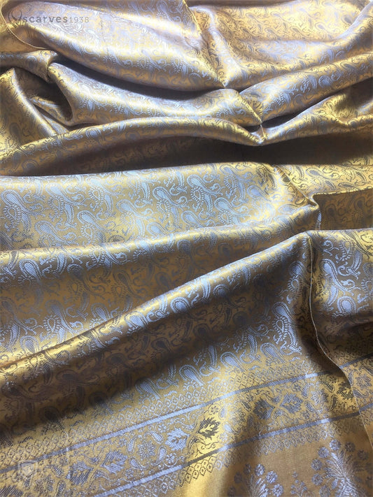Gold And Silver Silk Scarf For Her
