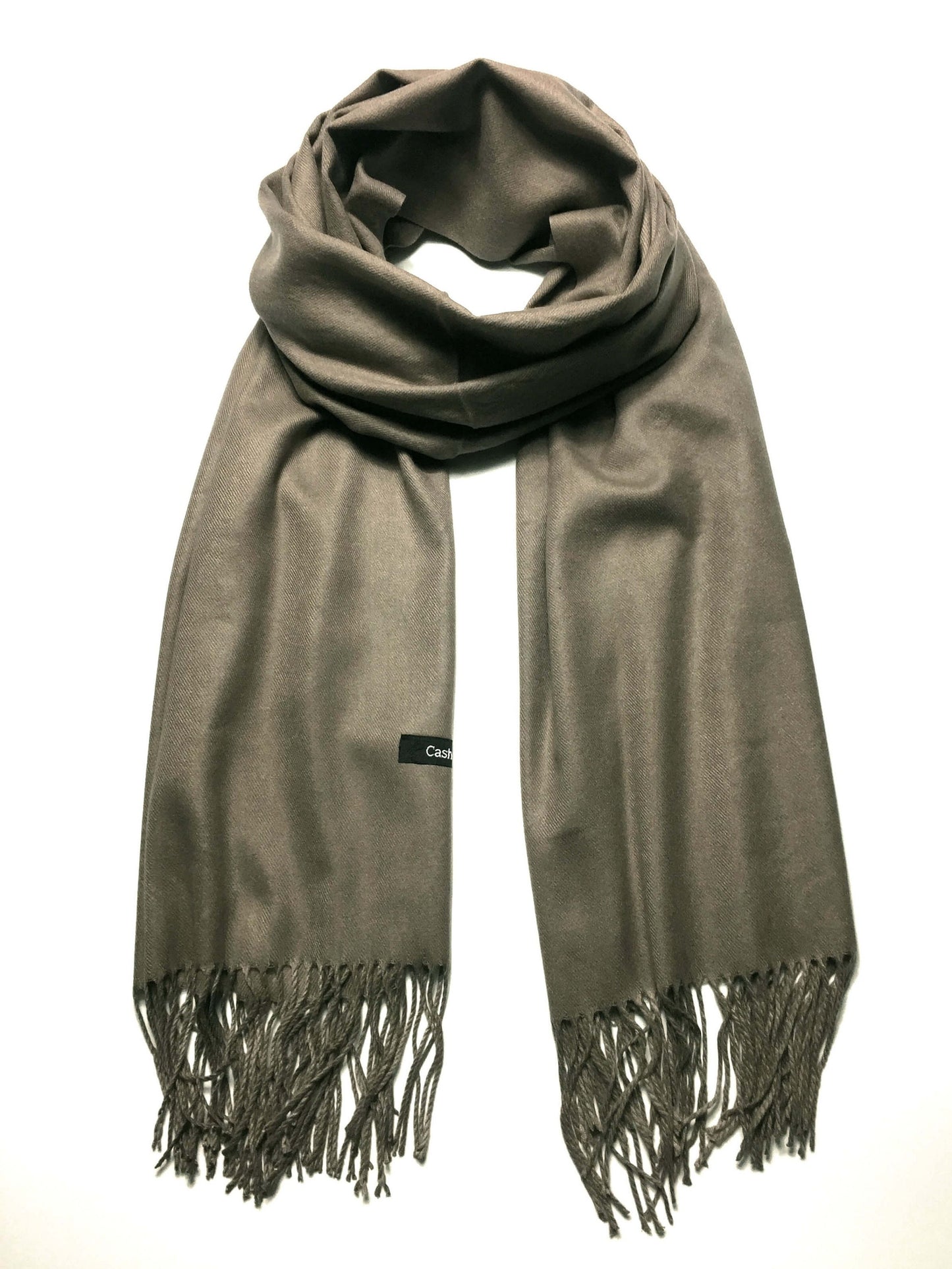 Premium 100% Cashmere Scarf – Unisex Brown Soft Wrap