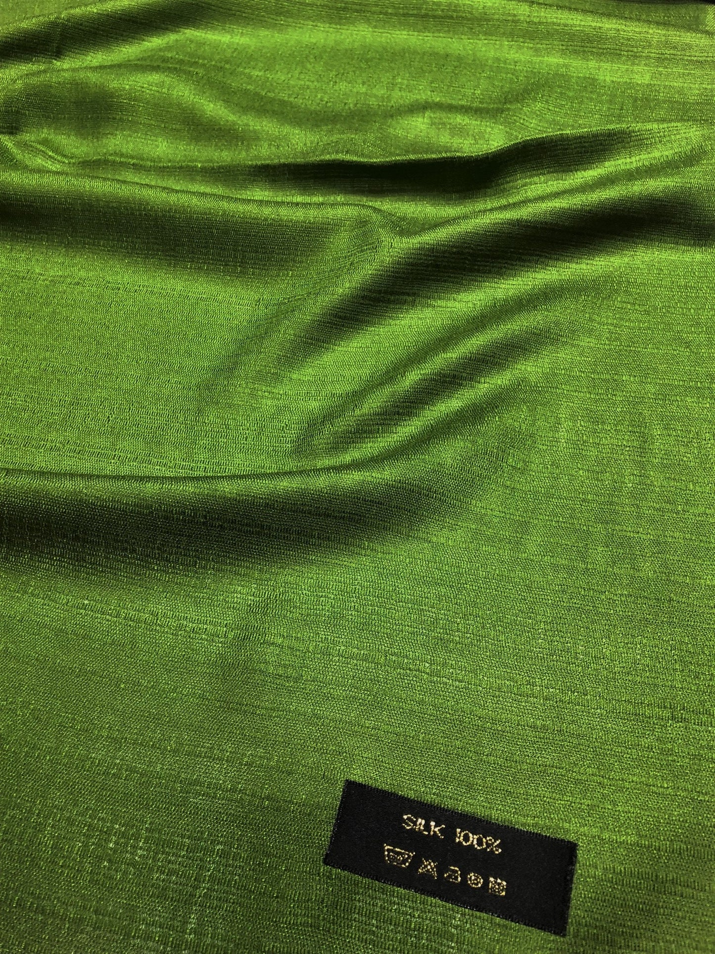 Olive Green Raw Silk Scarf - Bridal Shawl Bridesmaid - Natural Silk Wrap