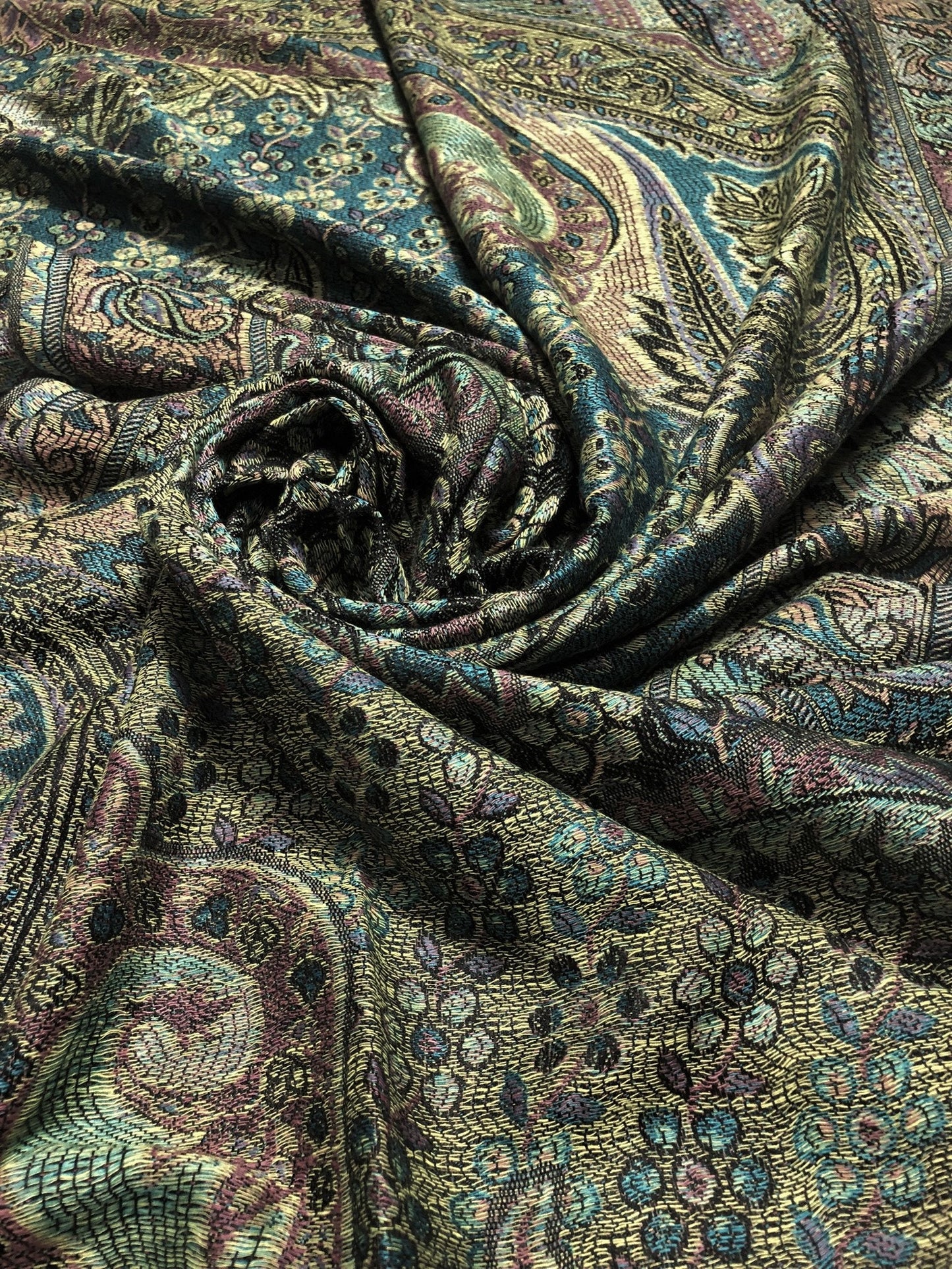 Natural Green Pashmina Scarf & Wrap Ladies