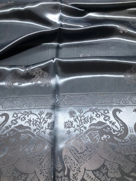 Gray Woman Silk Scarf - Elephants Lover accessories