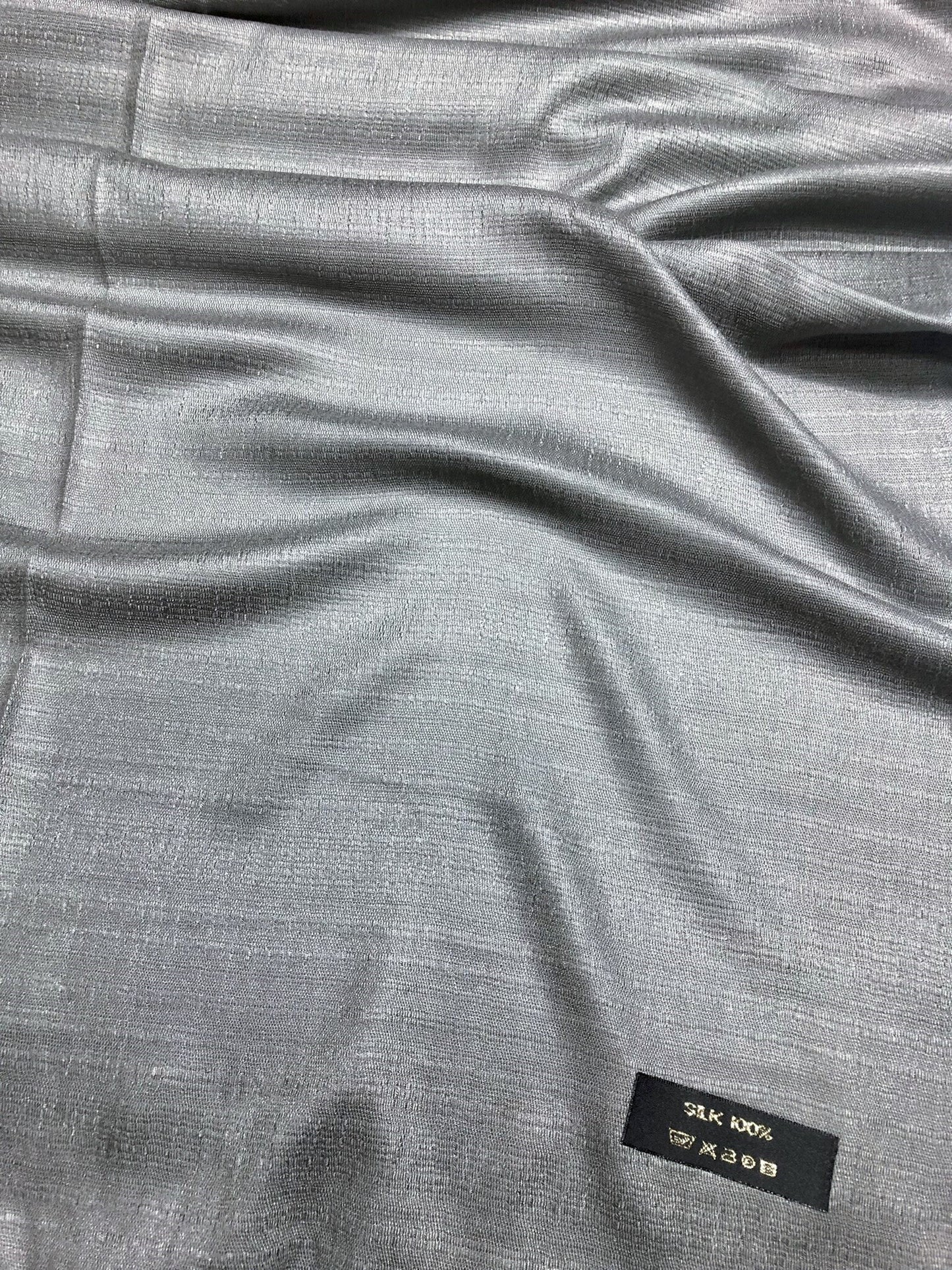 Light Gray Raw Silk Scarf - Unisex shawl - Handmade scarf