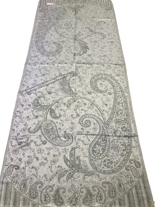 Gray Pashmina Scarf Paisley For Her