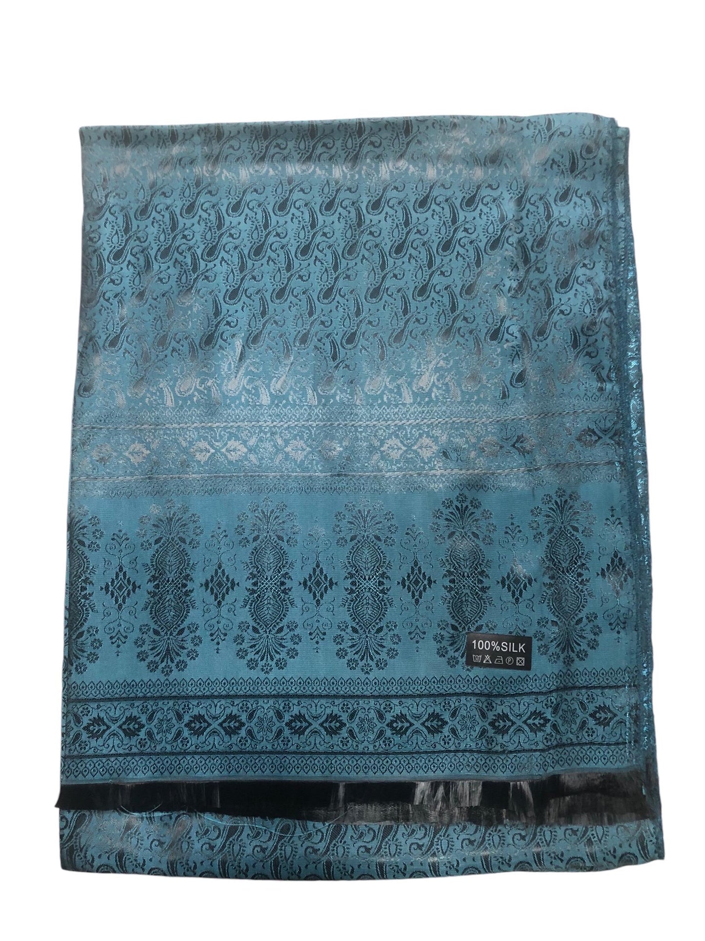 Blue And Black Silk Scarf For Her