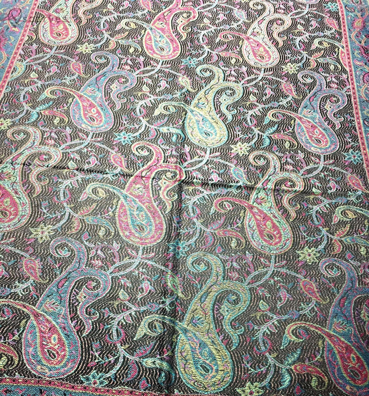 Pashmina Scarf Paisley - Black Cashmere shawl