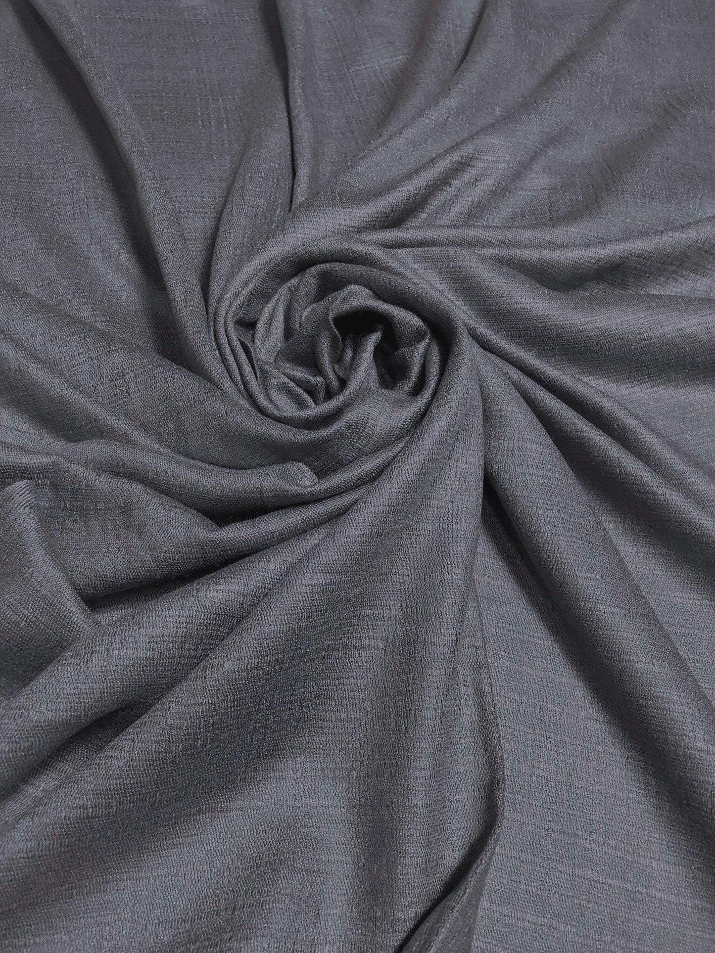 Smoke Gray Raw Silk Scarf - unisex shawl - Unique gift