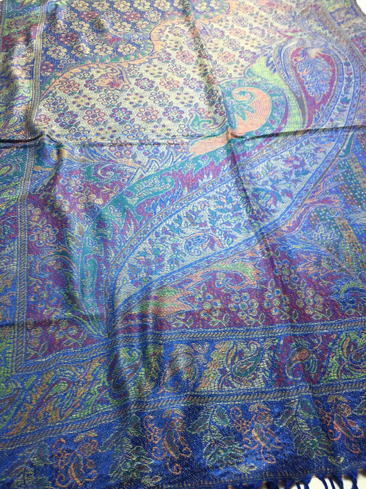 Pashmina Scarf Blue And Purple Head Wraps