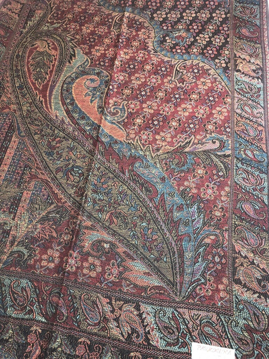 Pashmina Scarf: Colorful Paisley Floral Ethnic Flowers