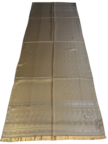 Metallic Gold Silk Scarf | Shimmering Paisley Shawl | Boho Festival Wrap