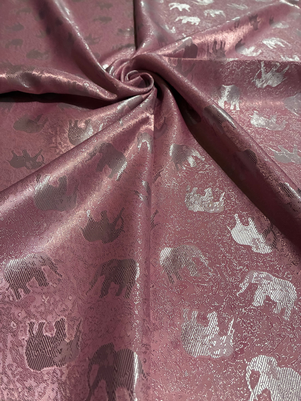 Pink Elephants Silk Scarf - Gift for her - Wedding accessory