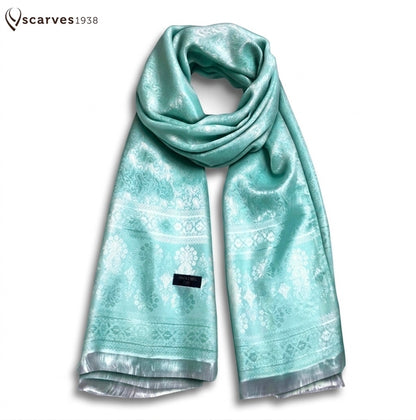 Silk Scarf Paisley Aquamarine Gypsy