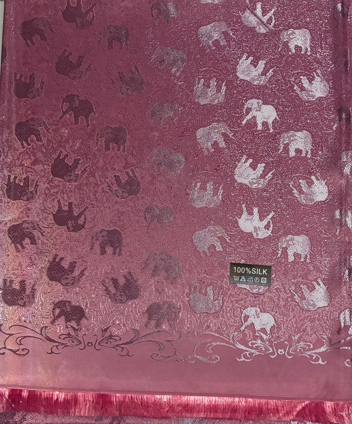 Pink Elephants Silk Scarf - Gift for her - Wedding accessory