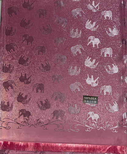 Pink Elephants Silk Scarf - Gift for her - Wedding accessory