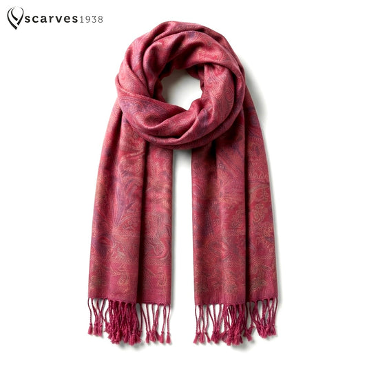 Red Pink Orange Pashmina| Bridesmaids Gift|  festival Wedding Shawl | Woman scarf