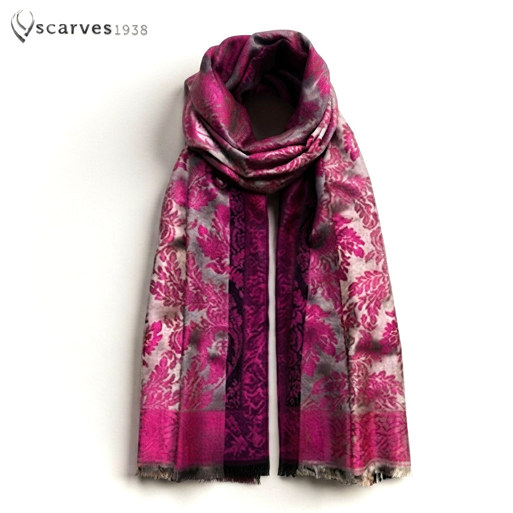 Fuchsia Cashmere Scarf - luxury shawl - Unique gift for her