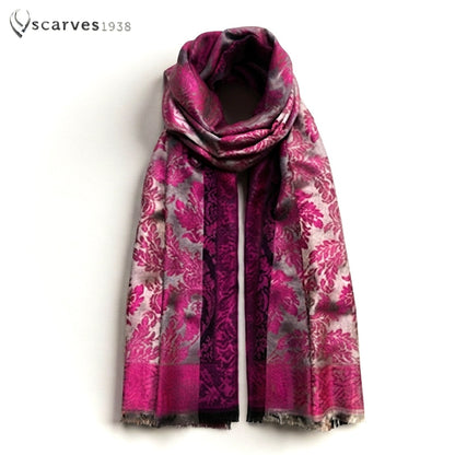 Fuchsia Cashmere Scarf - luxury shawl - Unique gift for her