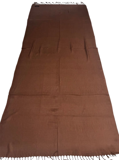 Coffee Brown Raw Silk Scarf | Casual Handmade Shawl