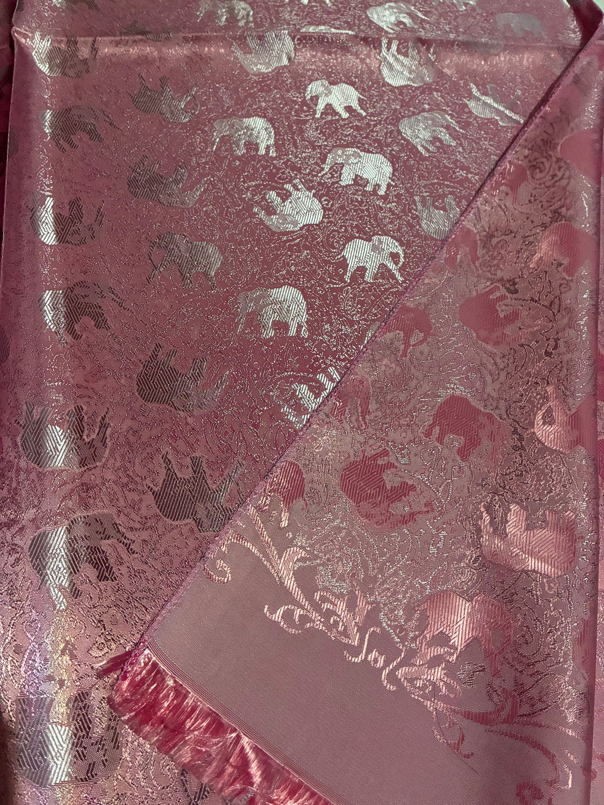 Pink Elephants Silk Scarf - Gift for her - Wedding accessory