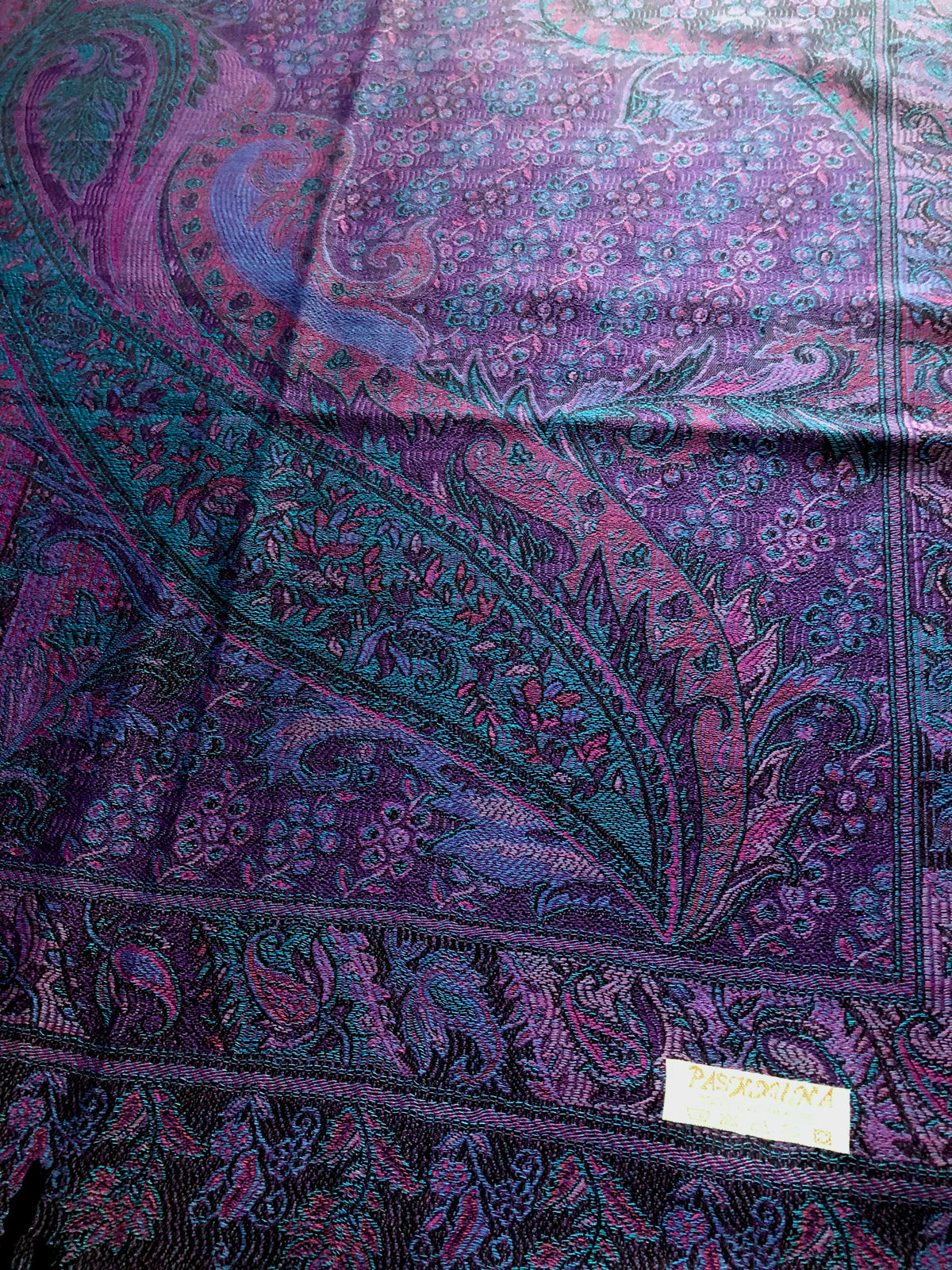 Purple Pashmina Scarf | Paisley Ladies Wrap | handmade made shawl