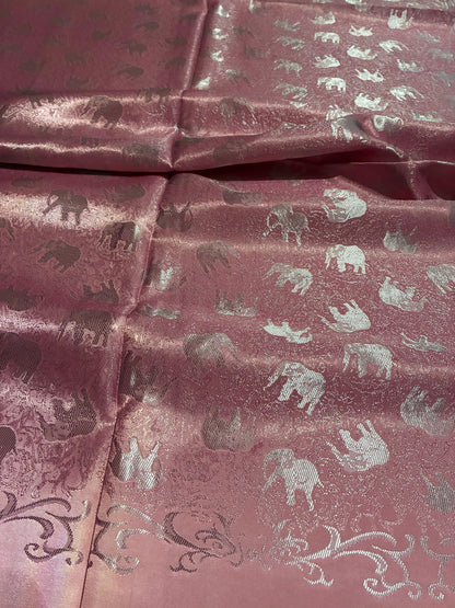 Pink Elephants Silk Scarf - Gift for her - Wedding accessory