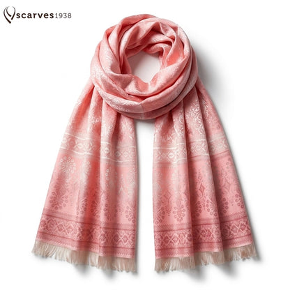 Pink Paisley Silk Scarf – Elegant Lightweight Wrap