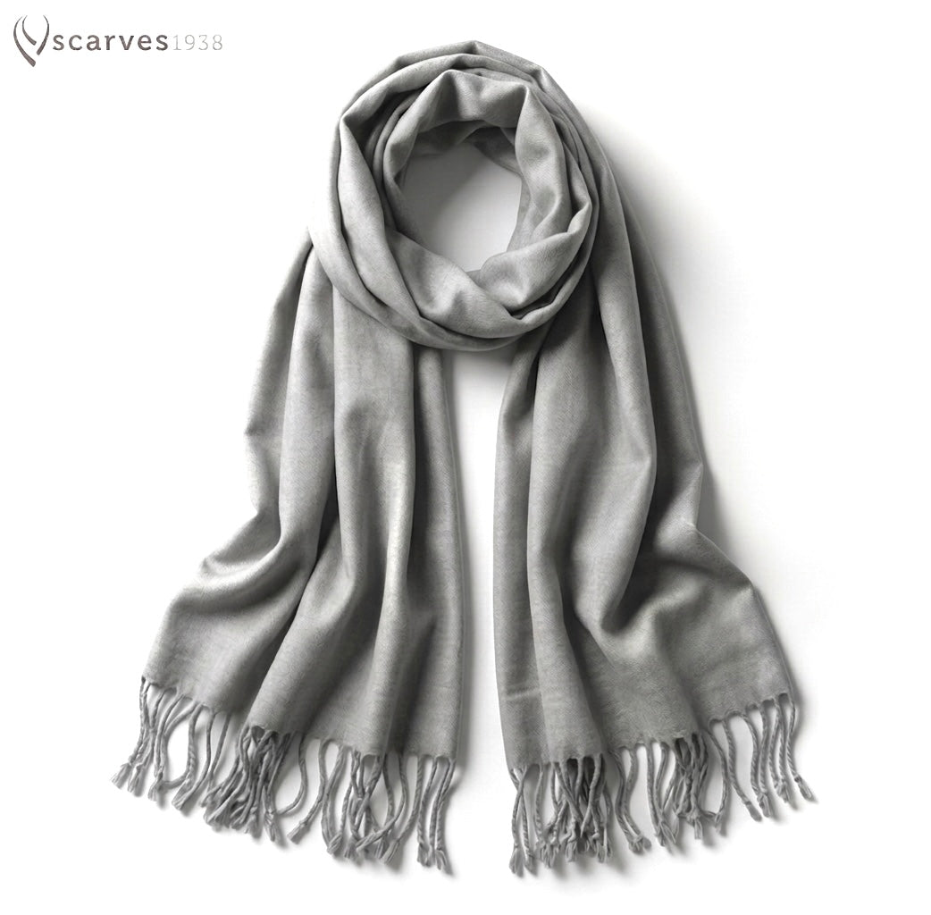 Light Gray Raw Silk Scarf - Unisex shawl - Handmade scarf