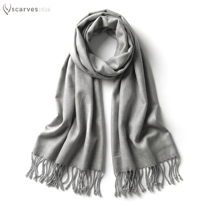 Light Gray Raw Silk Scarf - Unisex shawl - Handmade scarf