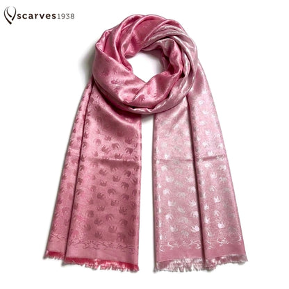 Pink Elephants Silk Scarf - Gift for her - Wedding accessory