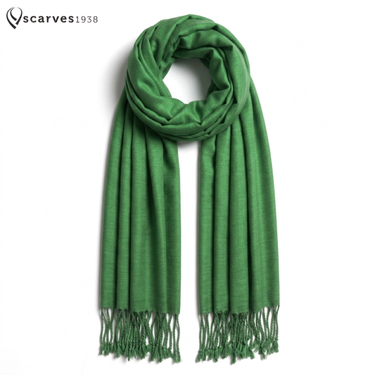 Natural Green Raw Silk Scarf - unisex