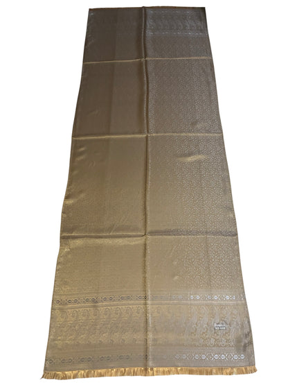 Metallic Gold Silk Scarf | Shimmering Paisley Shawl | Boho Festival Wrap