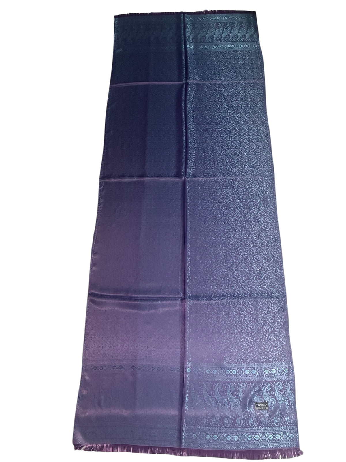 Purple Silk Scarf - Paisley Shawl - Handmade Bridal Stole