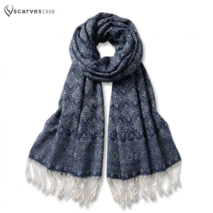 Blue blue Polyester Scarf Casual Wraps Turban
