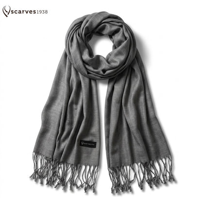 Smoke Gray Raw Silk Scarf - unisex shawl - Unique gift