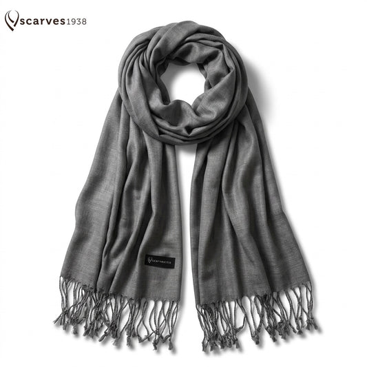Smoke Gray Raw Silk Scarf - unisex shawl - Unique gift