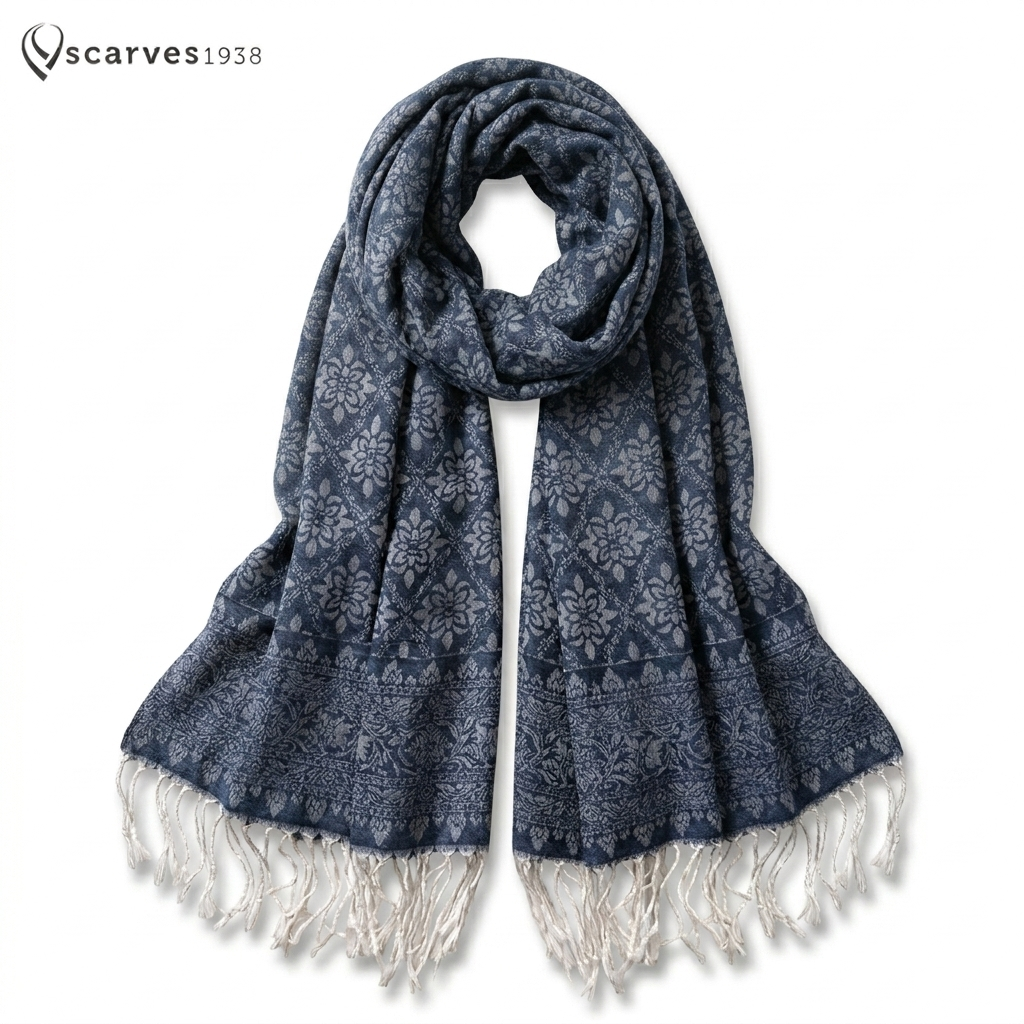 Blue blue Polyester Scarf Casual Wraps Turban