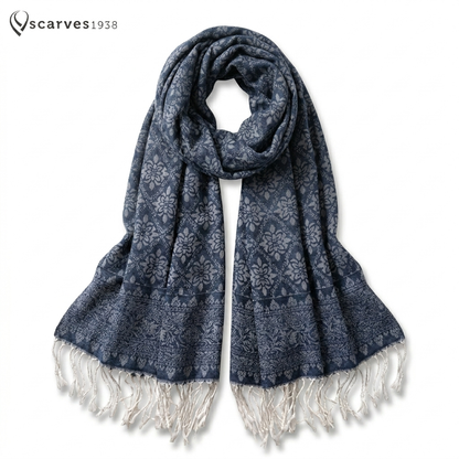 Blue blue Polyester Scarf Casual Wraps Turban