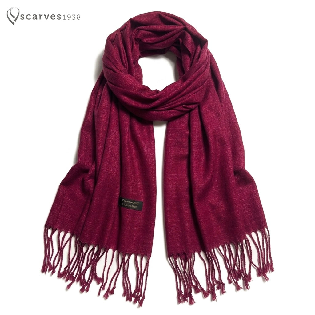 Burgundy Thai Silk Scarf | handmade shawl | Scarves1938