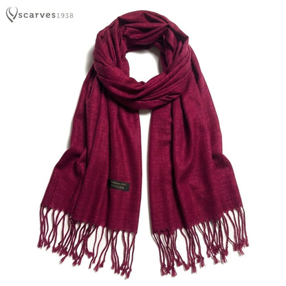 Burgundy Thai Silk Scarf | handmade shawl | Scarves1938