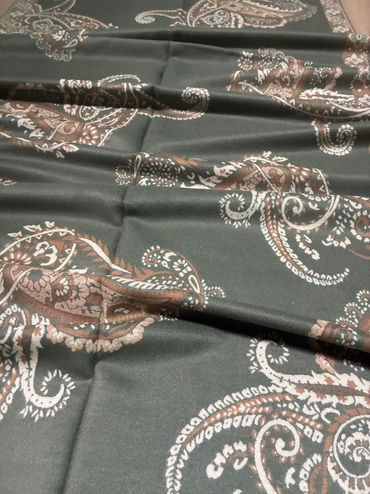 Classic Olive Green Cashmere Scarf | Heavy Winter Shawl
