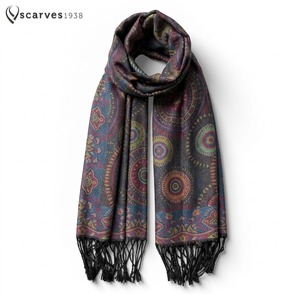 Mandala Colorful Pashmina Psychedelic Scarf Circles Turban