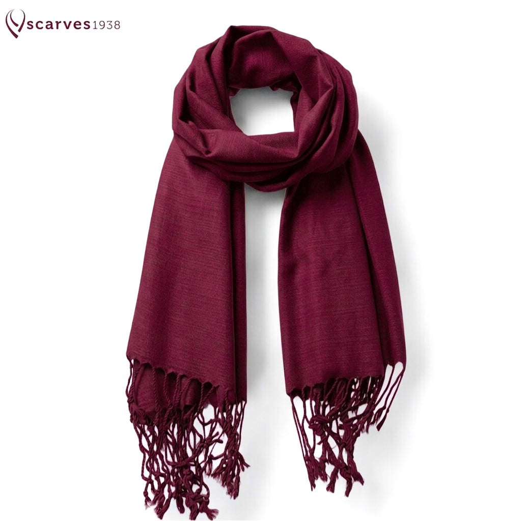 Burgundy Thai Silk Scarf | handmade shawl | Scarves1938