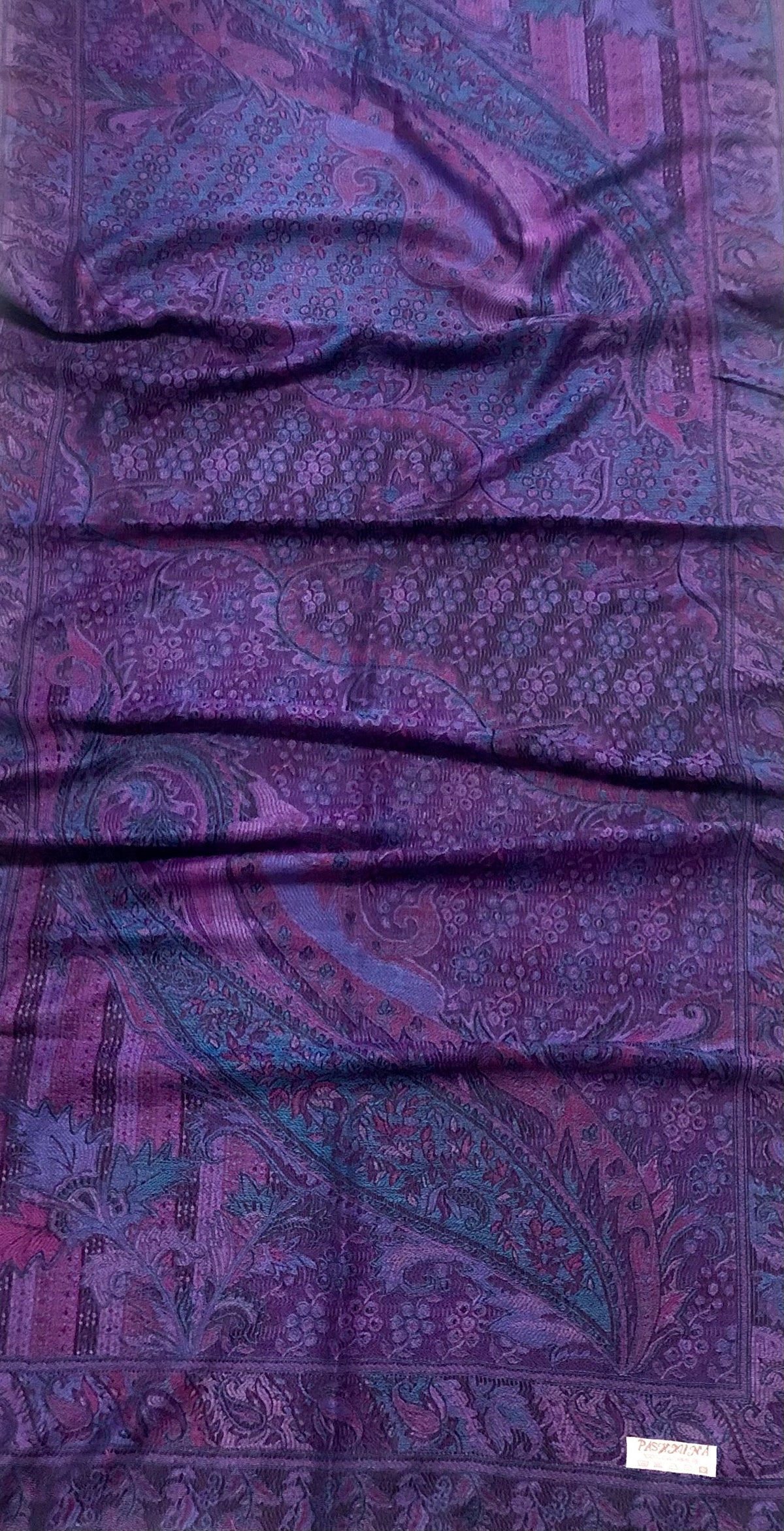 Purple Pashmina Scarf | Paisley Ladies Wrap | handmade made shawl