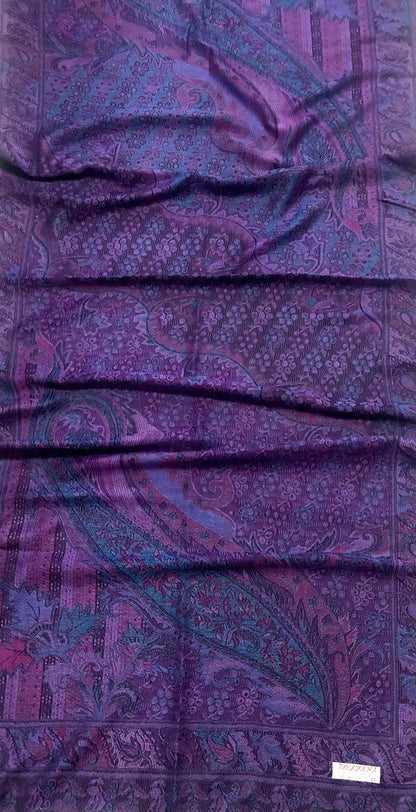 Purple Pashmina Scarf | Paisley Ladies Wrap | handmade made shawl