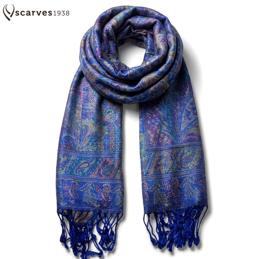 Pashmina Scarf Blue And Purple Head Wraps