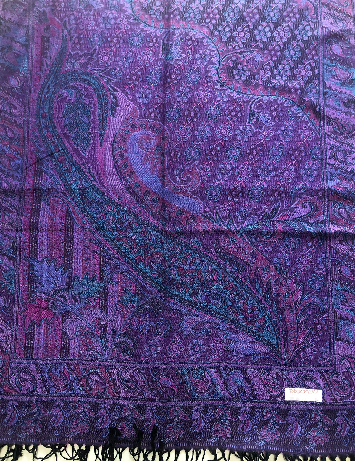 Purple Pashmina Scarf | Paisley Ladies Wrap | handmade made shawl