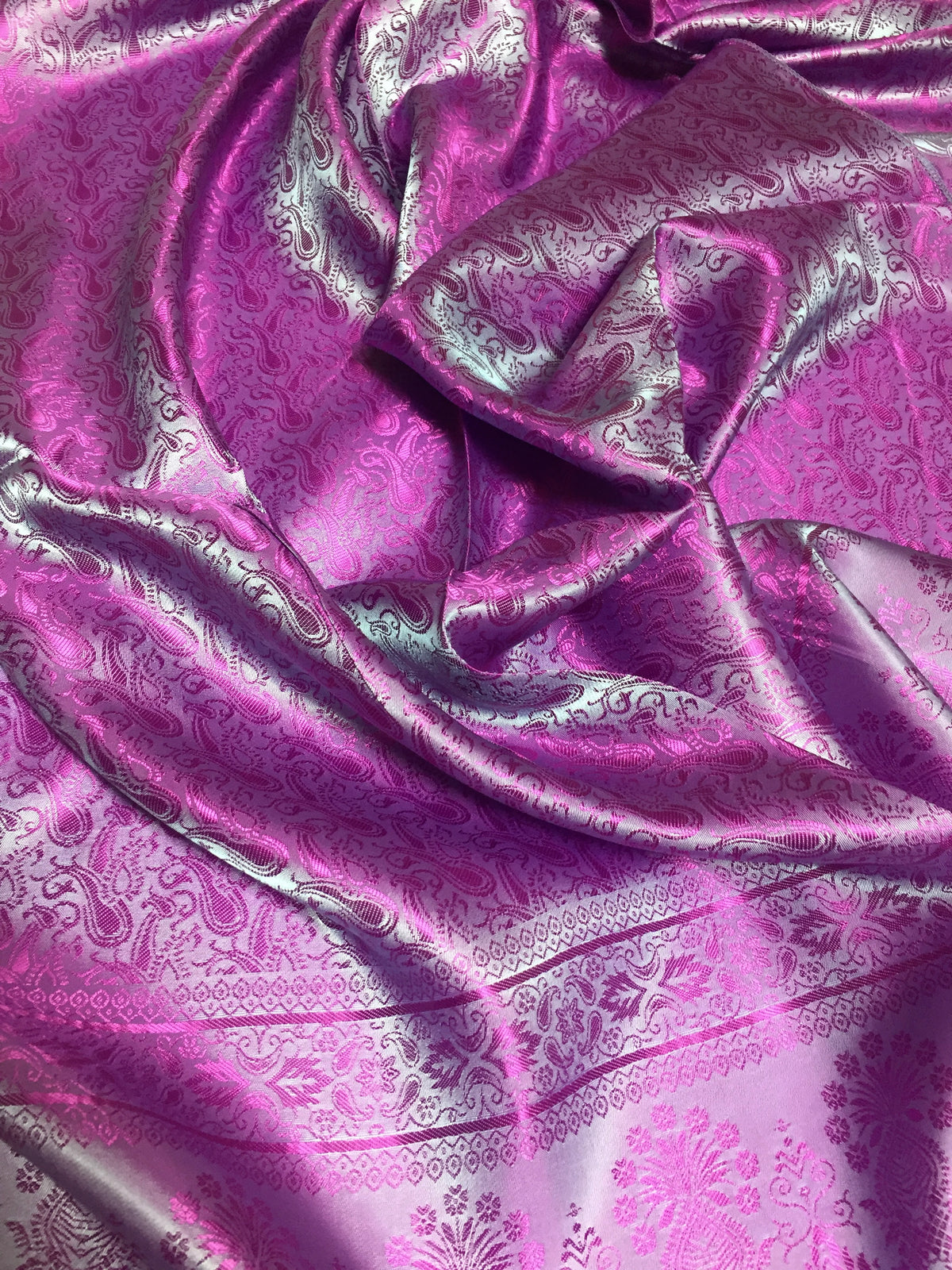 Silk Scarf For Her Paisley Fuchsia Gypsy stole